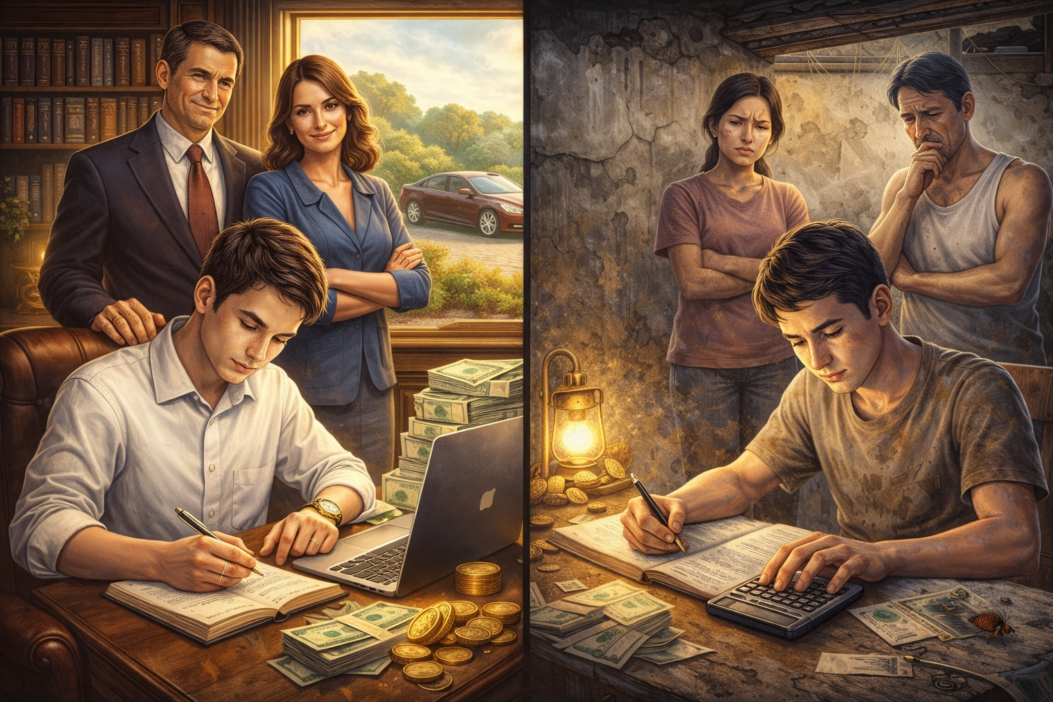 Ilustrasi kecerdasan dan kekayaan