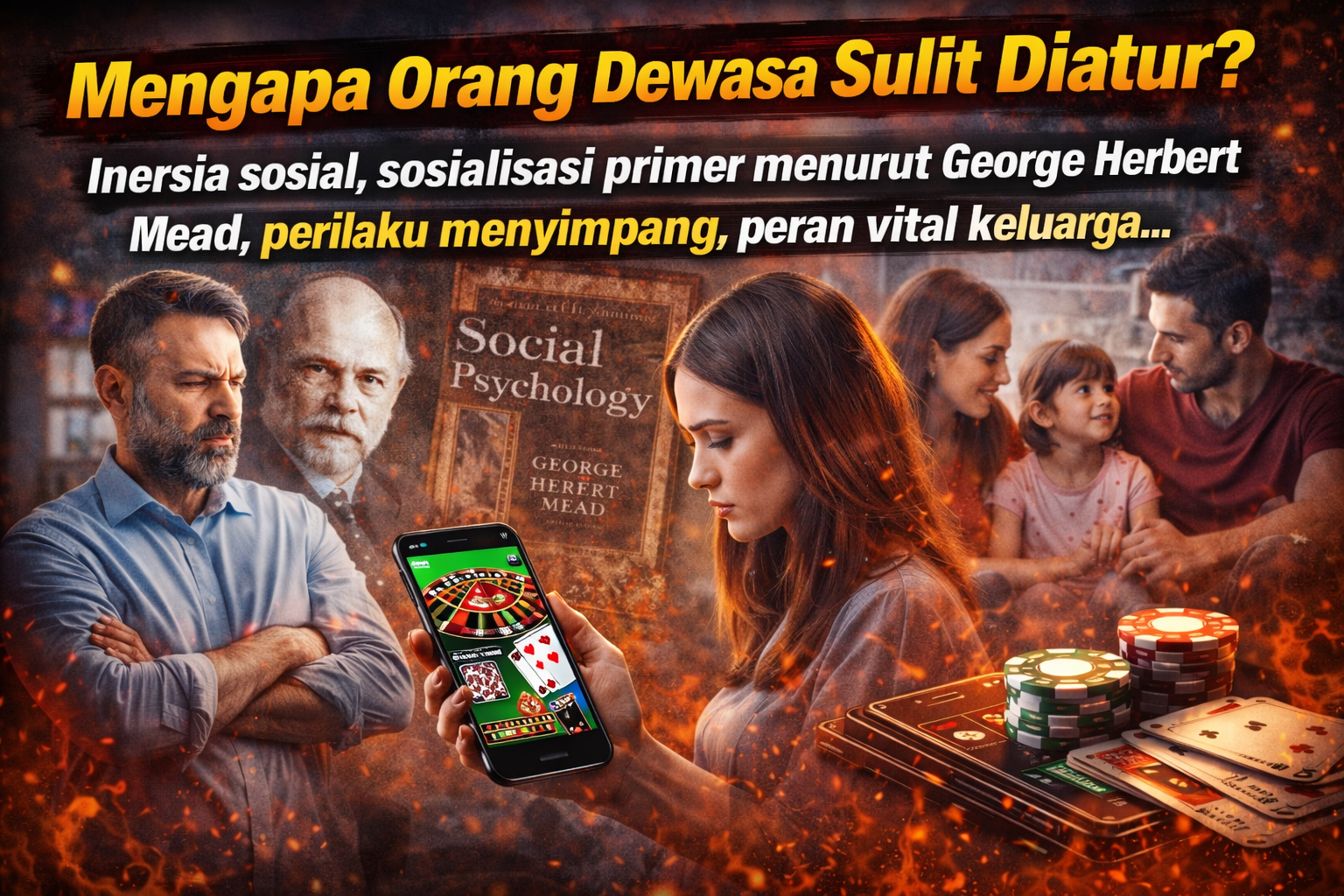 Analisis sosiologis tentang mengapa orang dewasa sulit diatur, peran inersia sosial, sosialisasi primer, serta pentingnya keluarga dalam membentuk karakter anak.